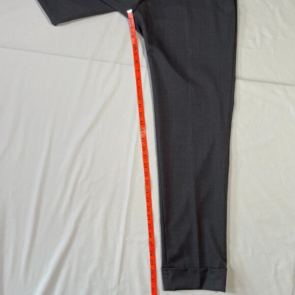 Incotex Wool Pants Gray Straight Leg Cuffs Military Inspired Size 12 - Picture 10 of 16